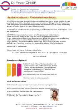 Hyaluronsäure/Faltenbehandlung - DOC Cosmetic Institut Krems