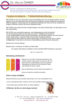 Hyalurons&auml;ure/Faltenbehandlung - DOC Cosmetic Institut Krems
