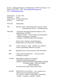Vita - Homepage von Hildegard H&ouml;nemann