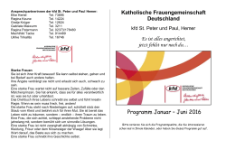 Programm Januar – Juni 2016