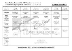 Wochenmen&uuml; - Conditorei Fischer