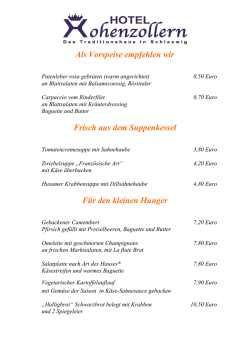 Eine Auswahl an Vorspeisen