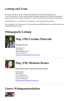Leitung und Team P&auml;dagogische Leitung Mag. (FH) Caroline