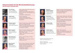 Hebammenliste f&uuml;r die Wochenbettbetreuung - St. Vinzenz
