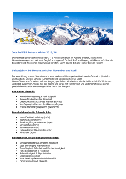 Jobs bei E&P Reisen - Winter 2015/16 Saisonjobs – 3