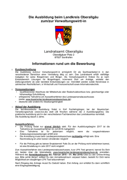 Informationen rund um die Bewerbung