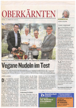 22.01.2016 - Vegane Nudel im Test (Kleine Zeitung)