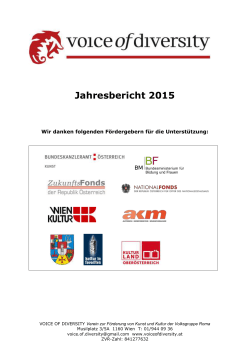 Jahresbericht 2015 - Voice of Diversity