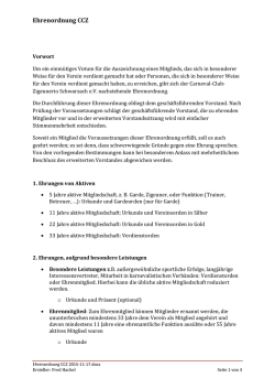 Ehrenordnung CCZ - Zigeunerio Schwarzach