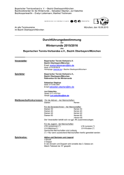 Durchf&uuml;hrungsbestimmungen f&uuml;r die Winterrunde Oberbayern