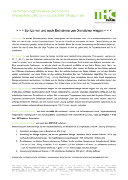 Verarbeitungshinweise Dronabinol (Rezeptursubstanz