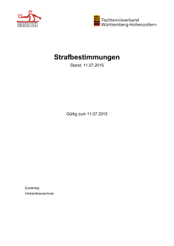 Strafbestimmungen (Stand: 07-2015)