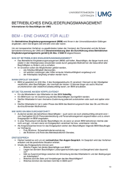 Infoblatt BEM - Betriebs&auml;rztlicher Dienst