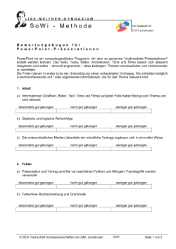 SoWi-Methode: Bewertungsbogen für - Lise-Meitner