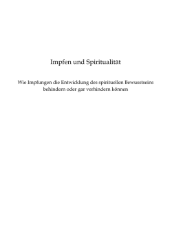 Impfen und Spiritualität Leseprobe