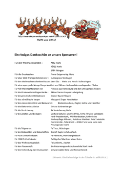 Ein riesiges Dankesch&ouml;n an unsere Sponsoren!