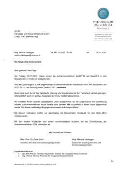 Ein herzliches Dankesch&ouml;n! Sehr geehrte Frau Fiegl! Am Freitag