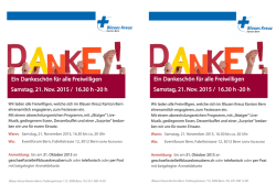 Ein Dankesch&ouml;n f&uuml;r alle Freiwilligen Samstag, 21. Nov. 2015 / 16.30 h