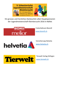 Ein grosses und herzliches Dankesch&ouml;n allen Hauptsponsoren der