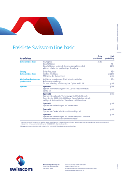 Preisliste Swisscom Line basic