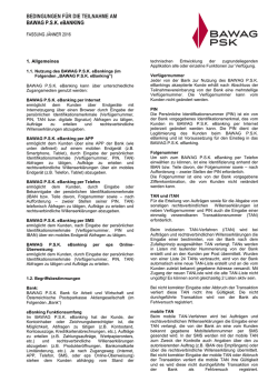 eBanking Bedingungen