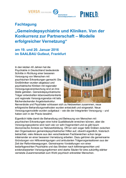Gemeindepsychiatrie und Kliniken. Von der Konkurrenz zur