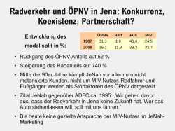 Radverkehr und ÖPNV in Jena: Konkurrenz