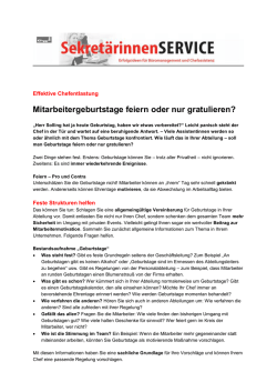 Mitarbeitergeburtstage feiern oder nur gratulieren?