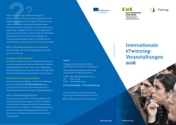 Internationale eTwinning- Veranstaltungen 2016