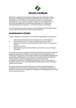 Kundenberater/in Schalter