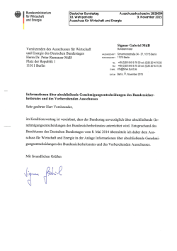Informationen an den Deutschen Bundestag durch