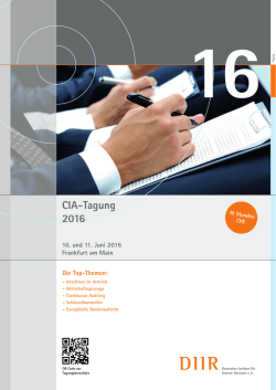 CIA-Tagung 2016 - Deutschen Institut für Interne Revision