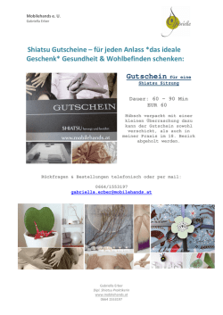 Shiatsu Gutscheine – für jeden Anlass *das ideale Geschenk