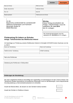 Förderantrag für Imkern an Schulen - Bayerisches Staatsministerium