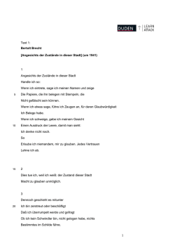 Bertolt Brecht [Angesichts der Zust&auml;nde in dieser Stadt]