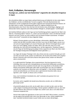 Gott, Erdbeben, Kernenergie - Leibniz war kein Butterkeks