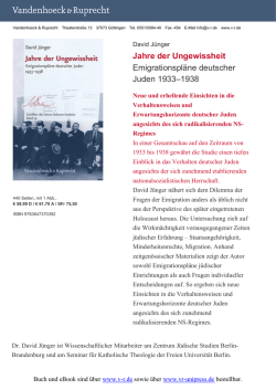 Jahre der Ungewissheit - Vandenhoeck & Ruprecht