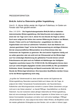 Presseaussendung - BirdLife Österreich