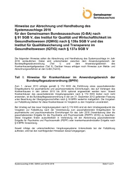 Hinweise zur Abrechnung und Handhabung des Systemzuschlags