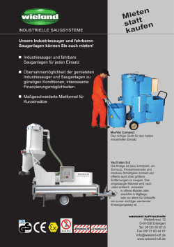 Industriesauger und fahrbare Sauganlagen g&uuml;nstig mieten