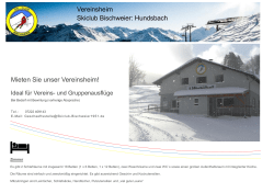 Mieten Sie unser Vereinsheim! Vereinsheim Skiclub Bischweier