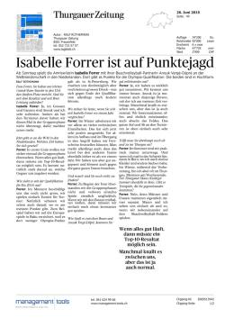 Isabelle Forrer ist auf Punktejagd