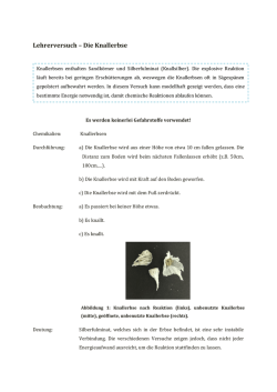 Lehrerversuch &ndash; Die Knallerbse - Unterrichtsmaterialien Chemie