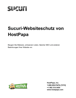 SucuriWebsiteschutz von HostPapa