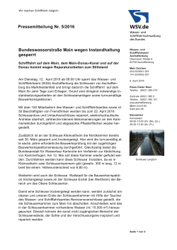 Bundeswasserstraße Main wegen Instandhaltung gesperrt