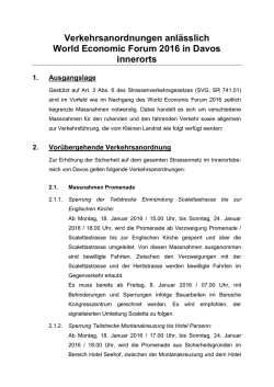 Verkehrsanordnungen anlässlich World Economic Forum 2016 in