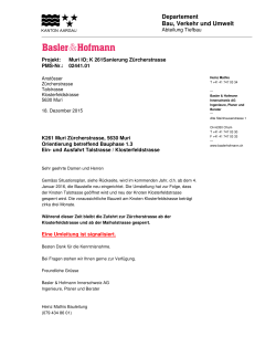Baustelleninformation Zürcherstrasse des BVU vom 18.12.2015