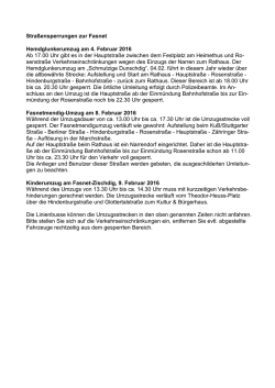 Informationen zu den Umz&uuml;gen/Stra&szlig;ensperrungen
