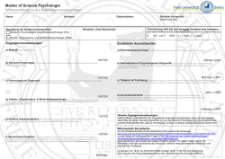 Master of Science Psychologie Selbstzuordnung zu den