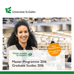 Master-Studium - Universität St.Gallen